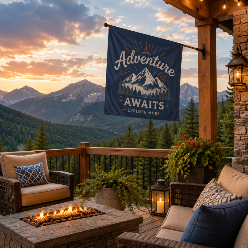 mountain patio flag