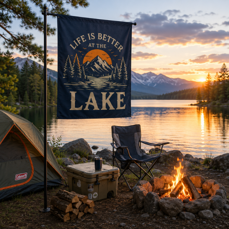 lakeside camping flag