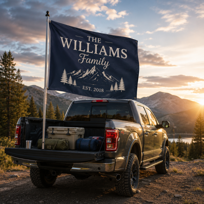 pickup truck flag