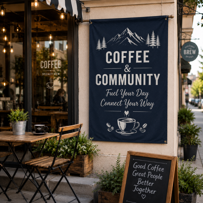 café outdoor banner