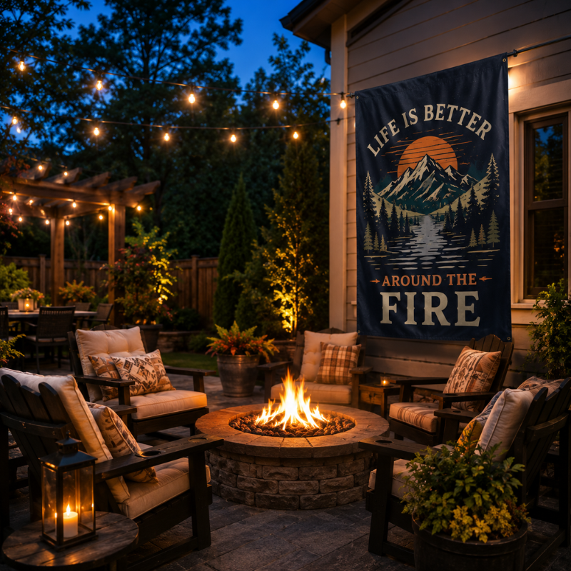 firepit outdoor flag