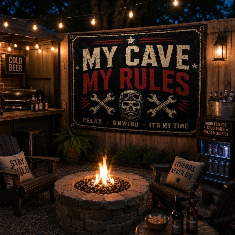 MY CAVE MY RULES FLAGS - Image 4