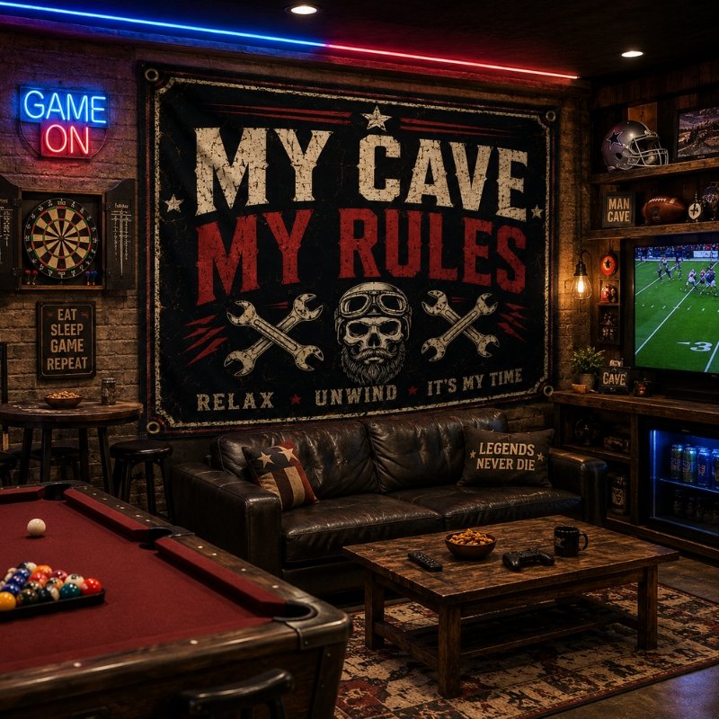 MY CAVE MY RULES FLAGS - Image 3
