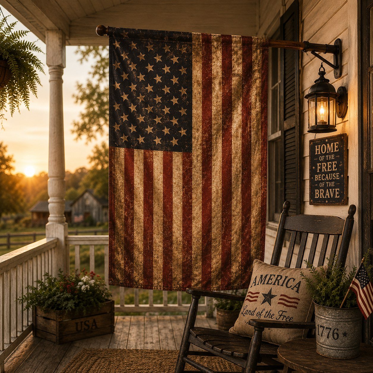 Vintage American Flag - Image 2